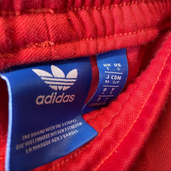 Adidas RED PIN STRIPE SWEATPANTS SIZE SMALL Y2K - Picture 3 of 5